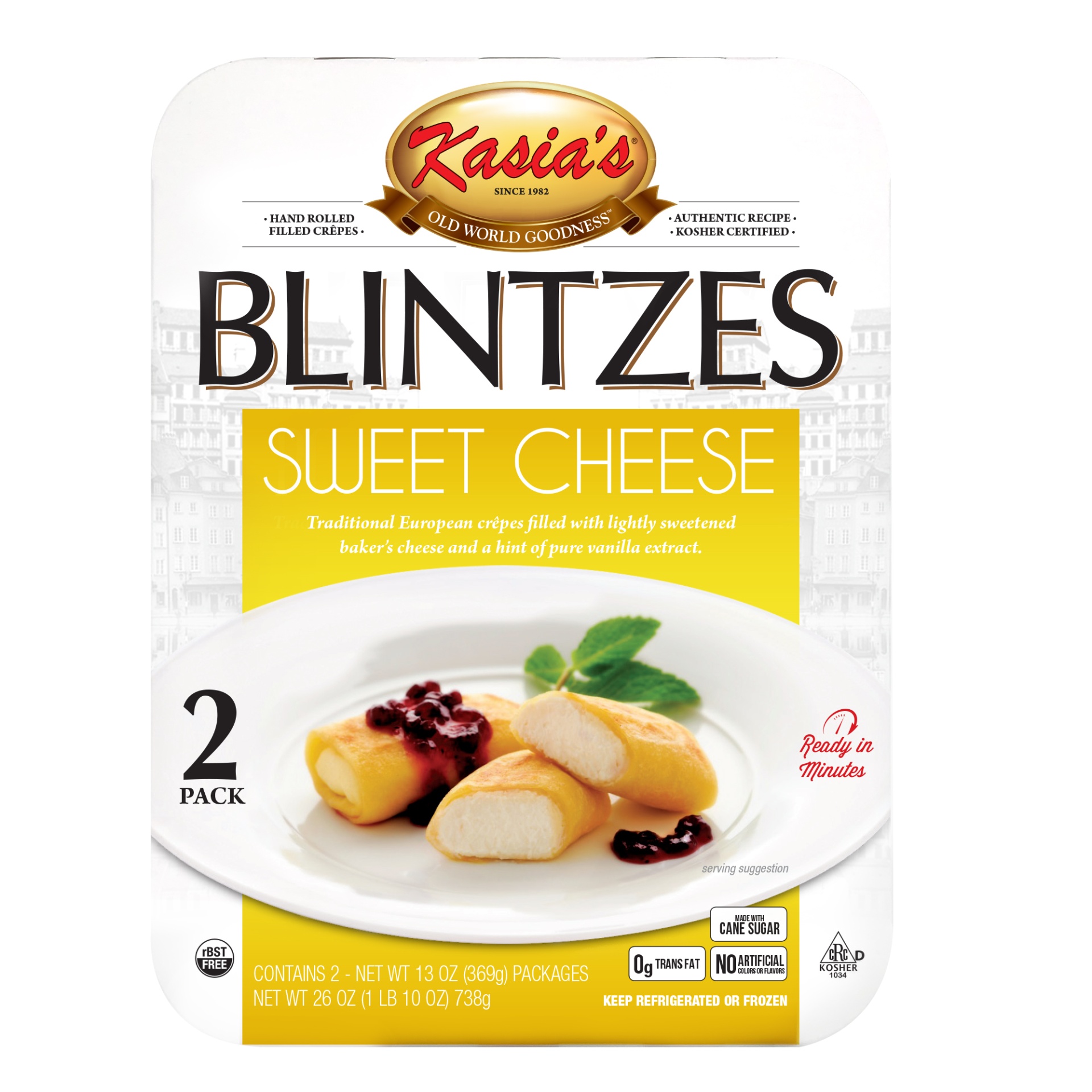 slide 1 of 2, Kasia's Cheese Blintzes, 2 ct; 13 oz