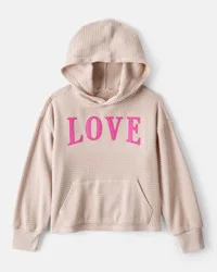 Oshkosh Girls Love Thermal Hooded Top - Brown Beige 10