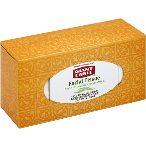 Giant Eagle Facial Tissue Lotion With Aloe & Vitamin E, 3Ply 120 ct