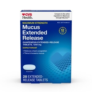 slide 1 of 1, Cvs Health Maximum Strength Mucus Extended Release Tablets, 28Ct, 28 ct