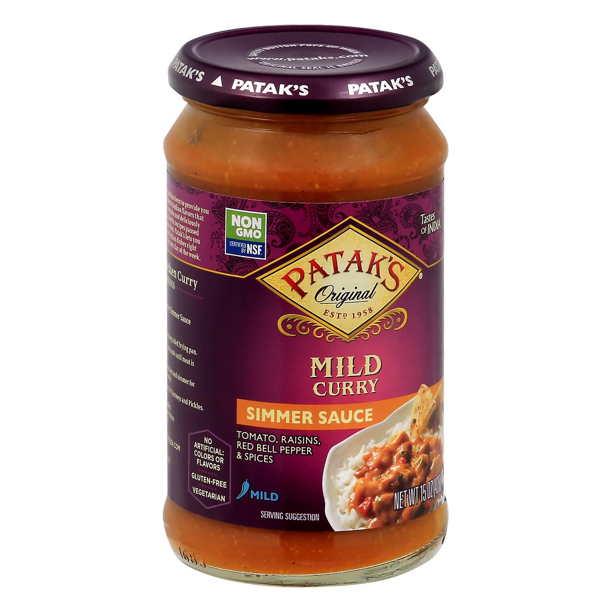 slide 7 of 13, Patak's Glass Mild Curry Sauce, 14.5 oz