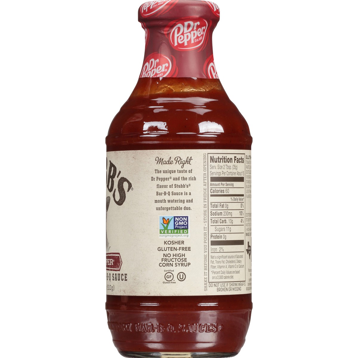 slide 3 of 7, Stubb's Dr Pepper Barbecue Sauce, 18 oz, 18 oz