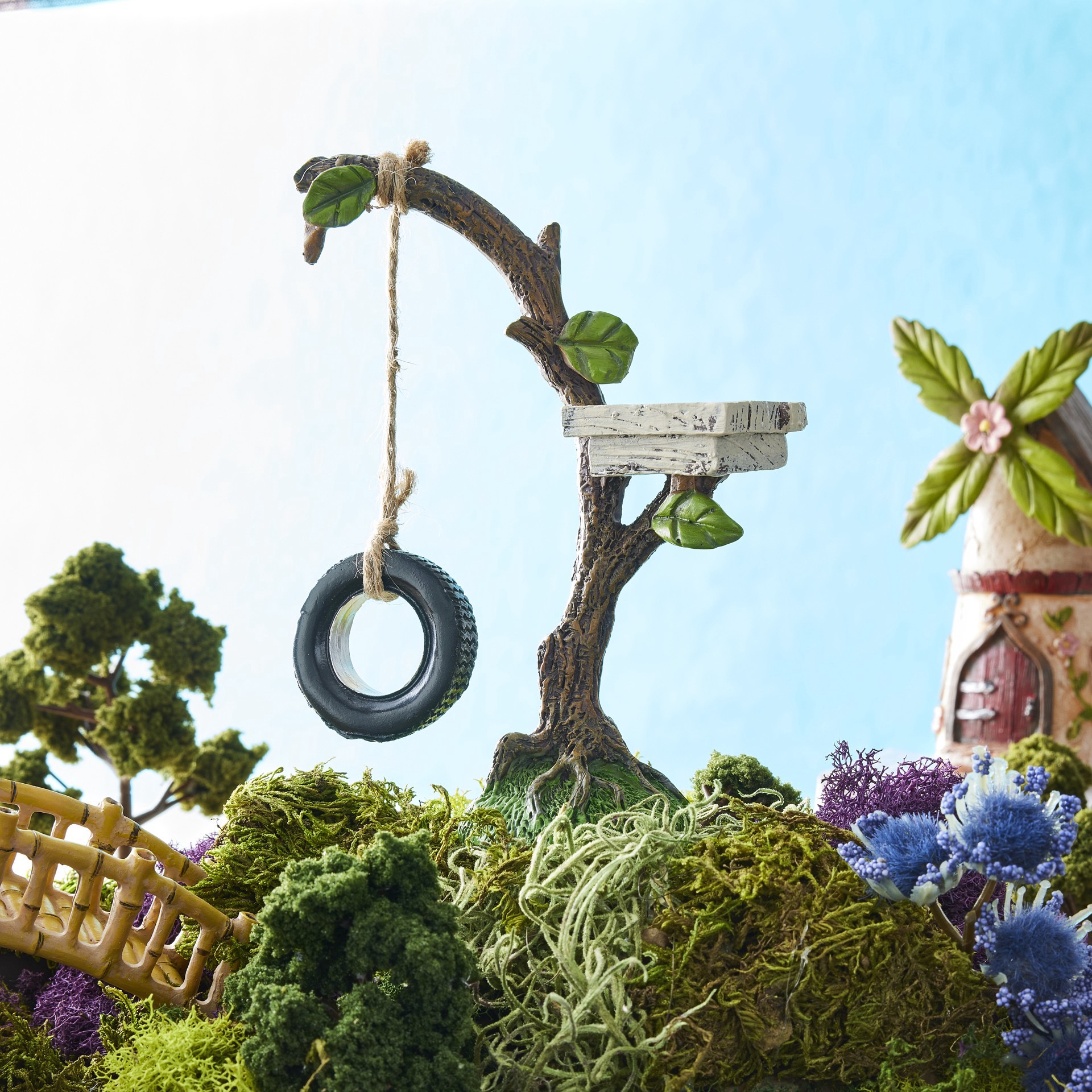 slide 2 of 4, Mini Lookout Tree With Tire Swing By Make Market, 4.25 in x 1.88 in x 5.88 in