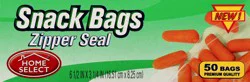 Home Select Zipper Seal Snack Bags 50 ea