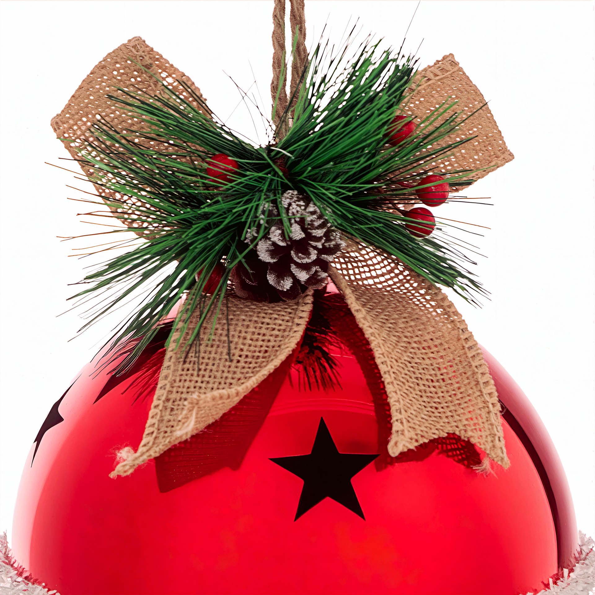 slide 2 of 2, 7.5" Jumbo Red Bell With Pinecone & Berries By Ashland, 7.5 in x 7.5 in x 9.25 in