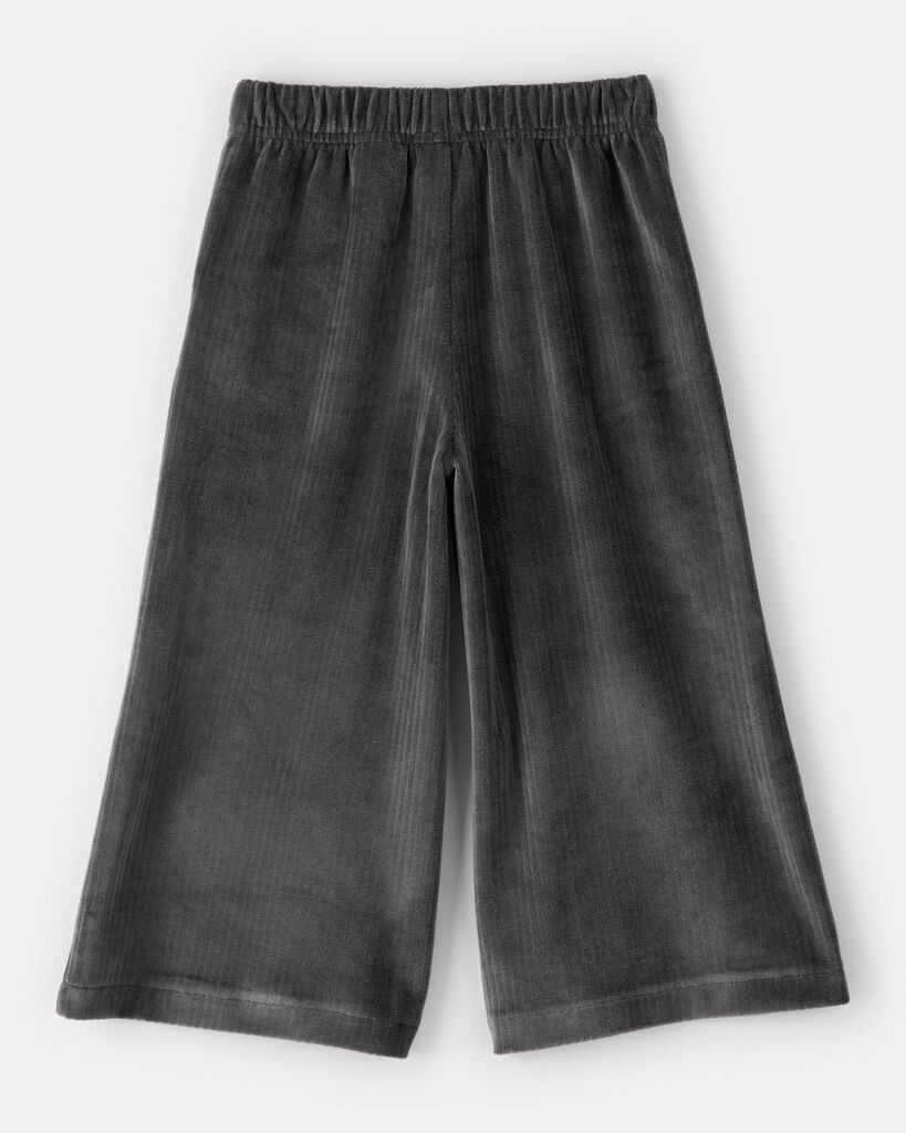 slide 3 of 3, Carter's Toddler Girl Ribbed Flare Pants - Black Grey 4T, 1 ct