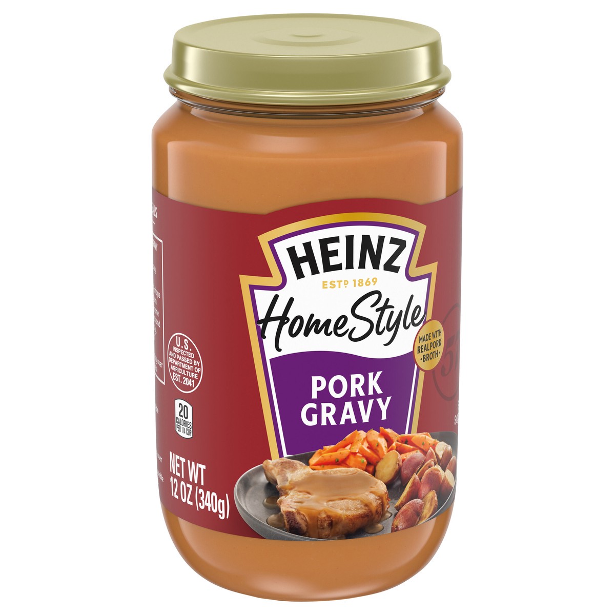 slide 4 of 9, Heinz HomeStyle Pork Gravy, 12 oz Jar, 12 oz