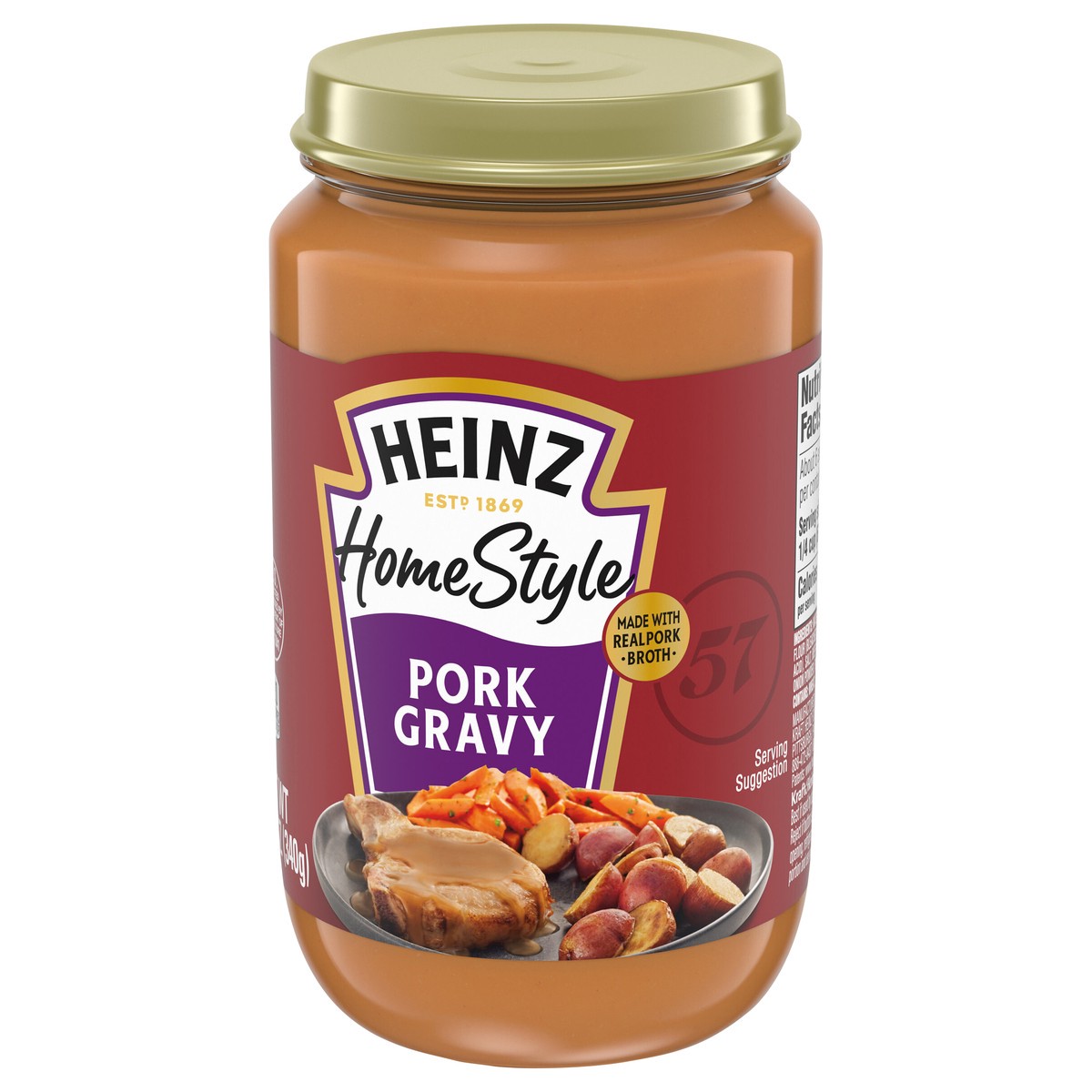 slide 5 of 9, Heinz HomeStyle Pork Gravy, 12 oz Jar, 12 oz