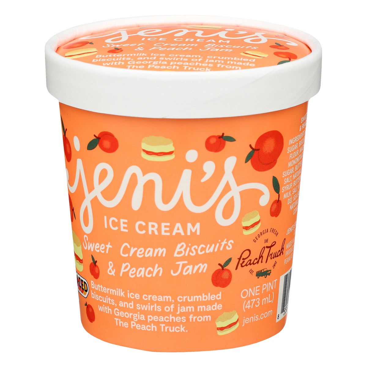 slide 3 of 9, Jeni's Sweet Cream Biscuits & Peach Jam Ice Cream 1 pt, 1 pint