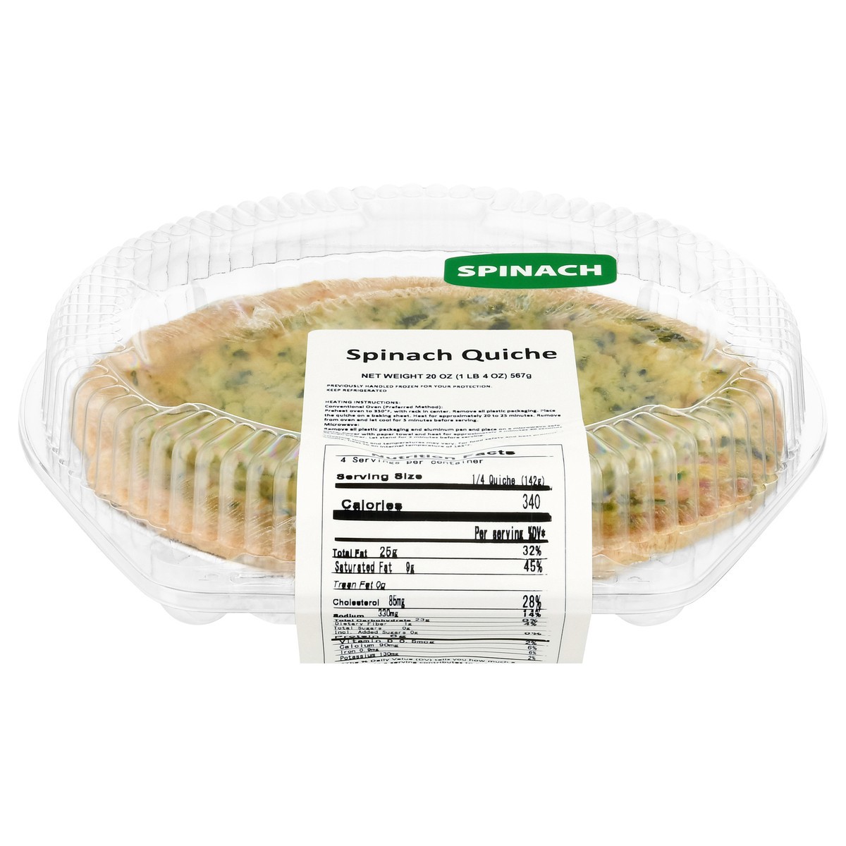 slide 4 of 4, Giant Spinach Quiche, 20 oz