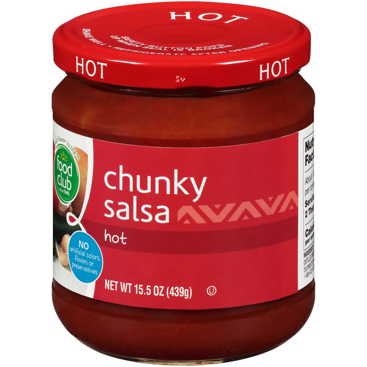 slide 8 of 13, Food Club Hot Chunky Salsa, 15.5 oz