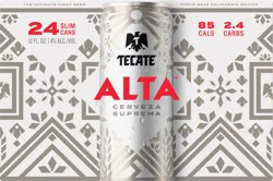 Tecate Alta Beer 24 - 12 fl oz Cans