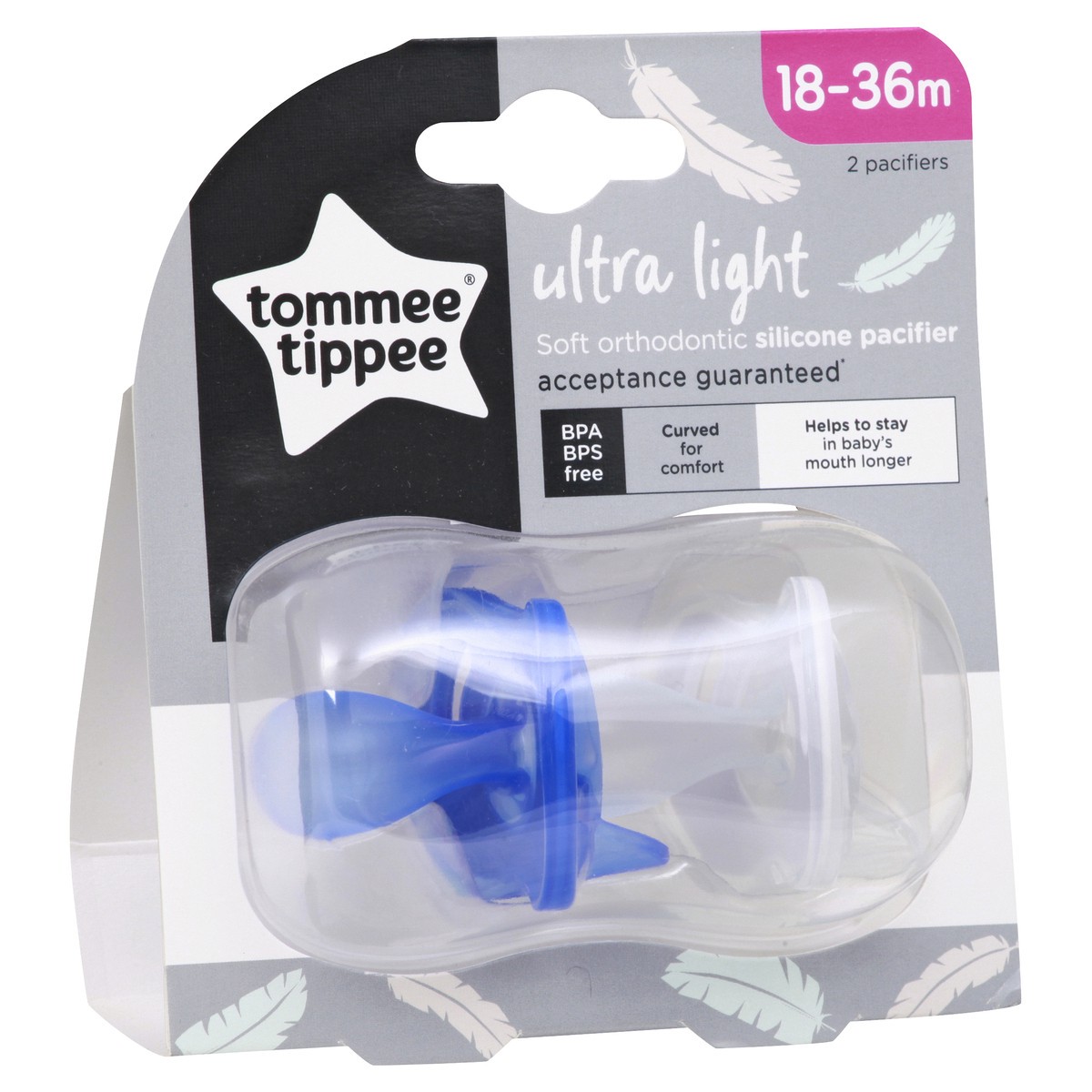 slide 5 of 9, Tommee Tippee Ultra Light Silicone Pacifier, 2 ct