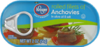 slide 1 of 1, Kroger Rolled Fillets Of Anchovies In Olive Oil & Salt, 2 oz