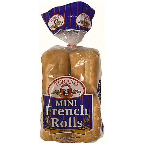 slide 1 of 1, Turano Mini French Rolls, 16 oz