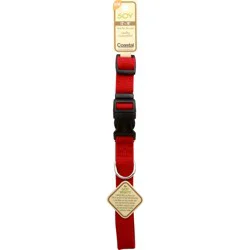 New Earth Soy Adjustable Dog Collar, Cranberry, Small/Medium - 3/4" x 12"-18"