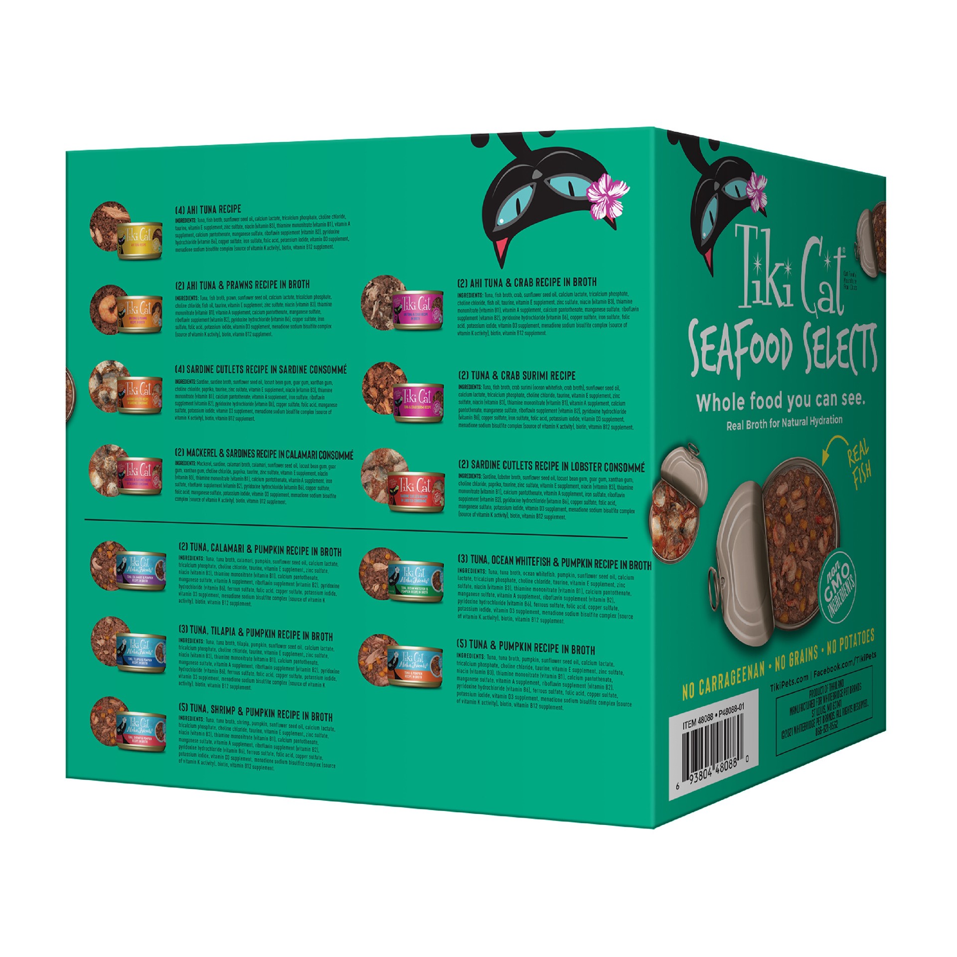 slide 6 of 6, Tiki Cat Seafood Selects Wet Cat Food Mega Variety Pack, 2.8 oz., Count of 36, 104.76 oz