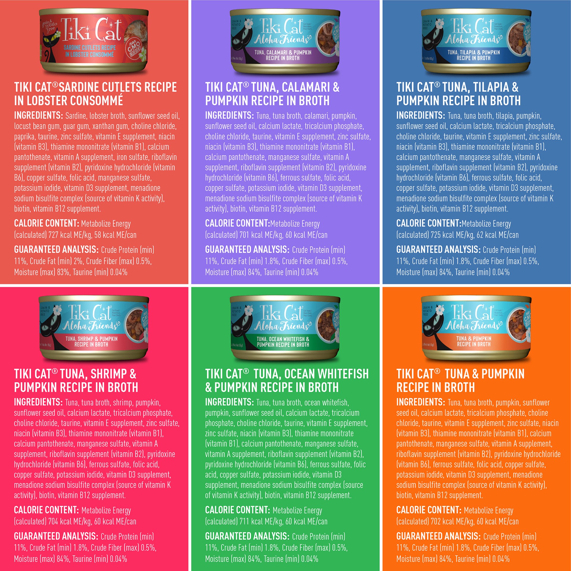 slide 5 of 6, Tiki Cat Seafood Selects Wet Cat Food Mega Variety Pack, 2.8 oz., Count of 36, 104.76 oz