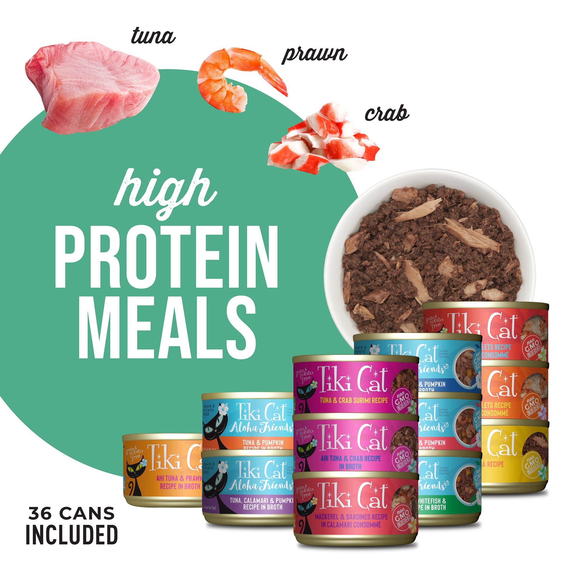 slide 4 of 6, Tiki Cat Seafood Selects Wet Cat Food Mega Variety Pack, 2.8 oz., Count of 36, 104.76 oz