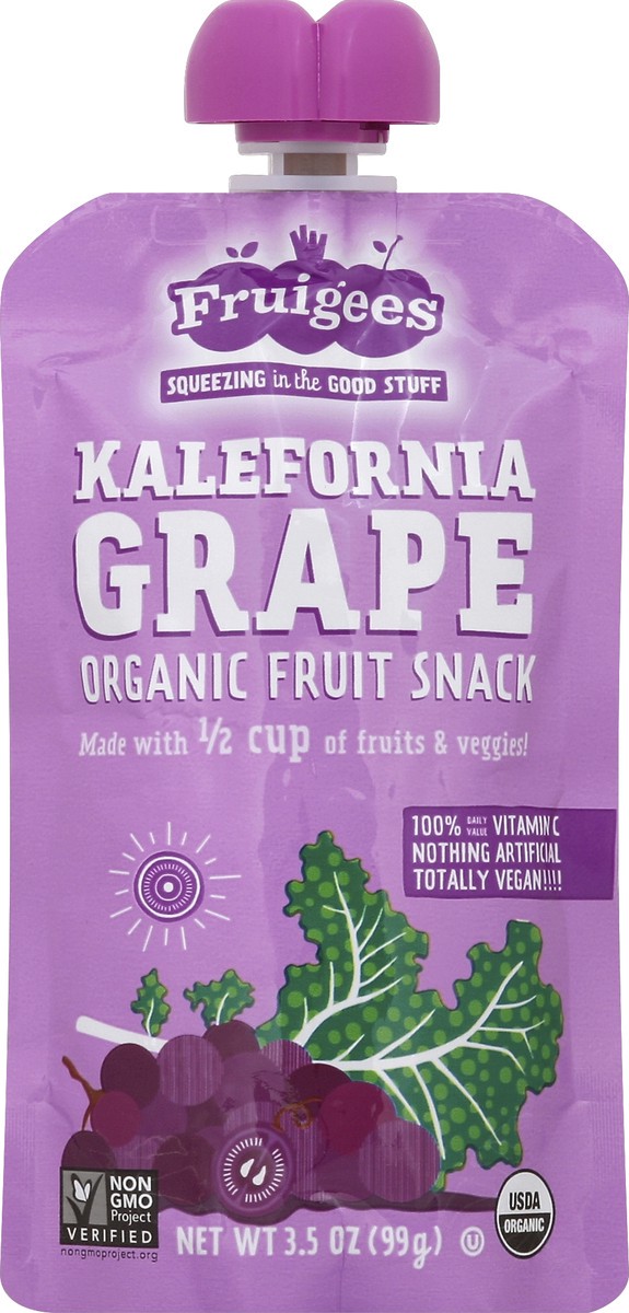 slide 2 of 2, Fruigees Kalefornia Grape Organic Fruit Snack Squeeze Pack, 3.5 oz