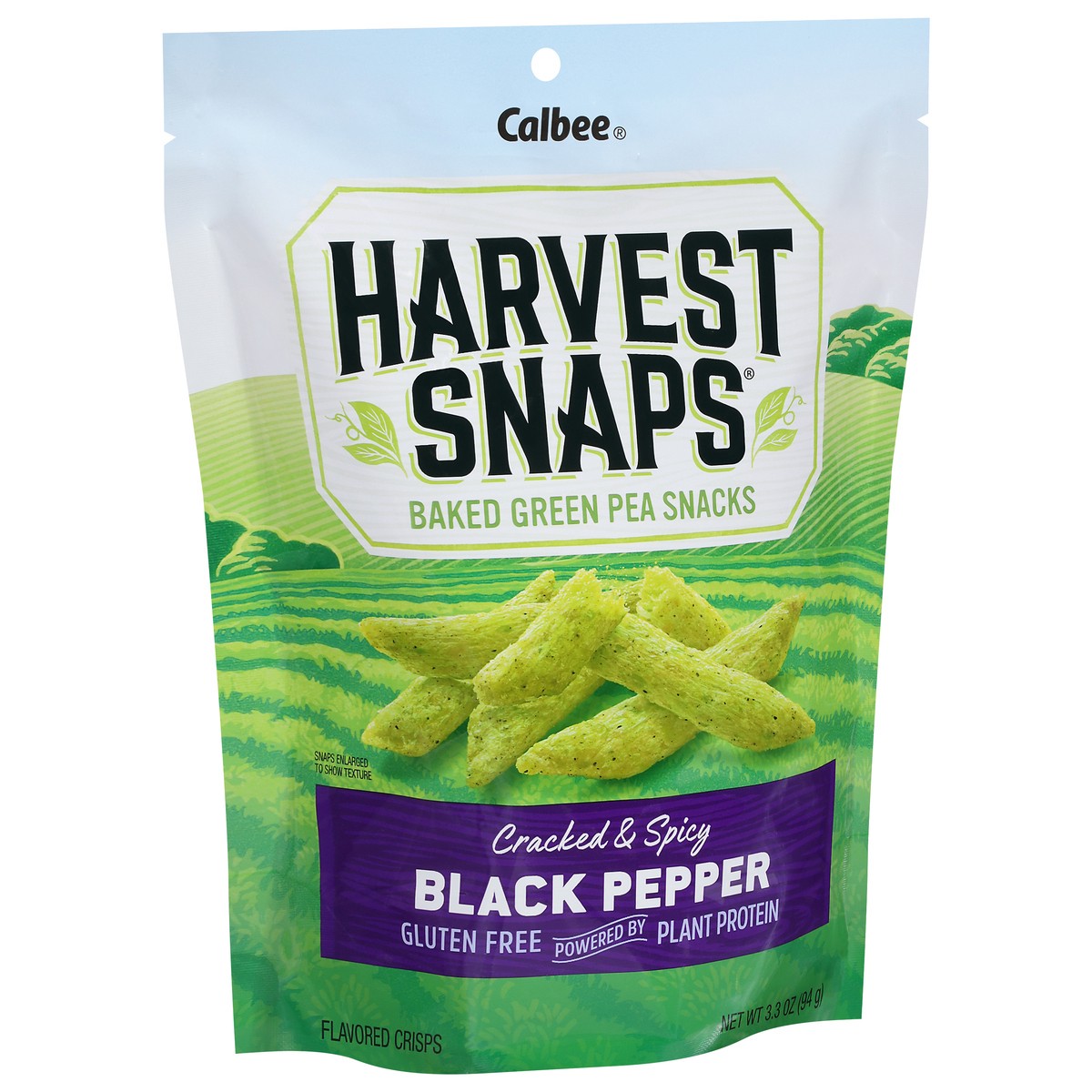 slide 2 of 11, Harvest Snaps Black Pepper Green Pea Crisps, 3.3 oz