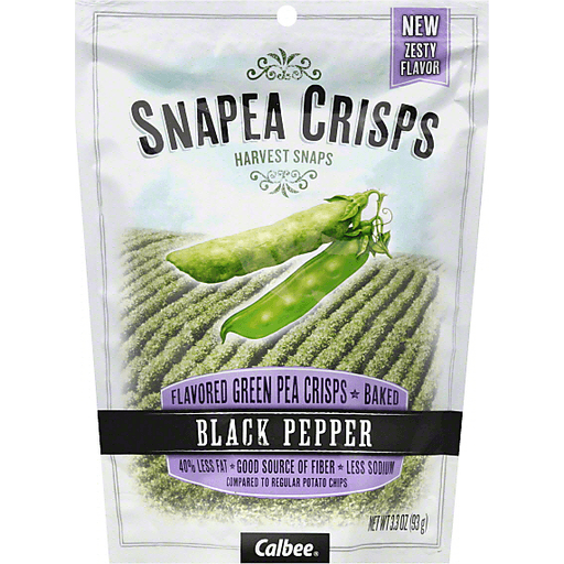 slide 2 of 2, Harvest Snaps Black Pepper Green Pea Crisps, 3.3 oz