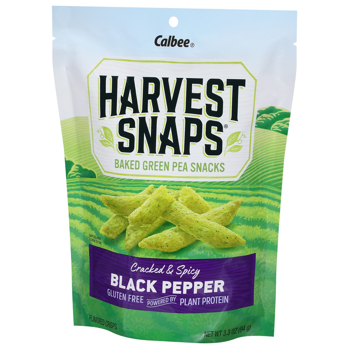 slide 3 of 11, Harvest Snaps Black Pepper Green Pea Crisps, 3.3 oz