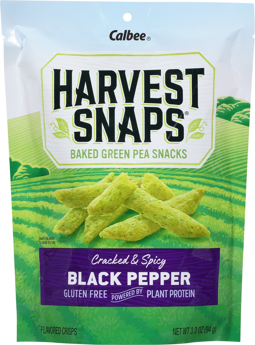 slide 9 of 11, Harvest Snaps Black Pepper Green Pea Crisps, 3.3 oz