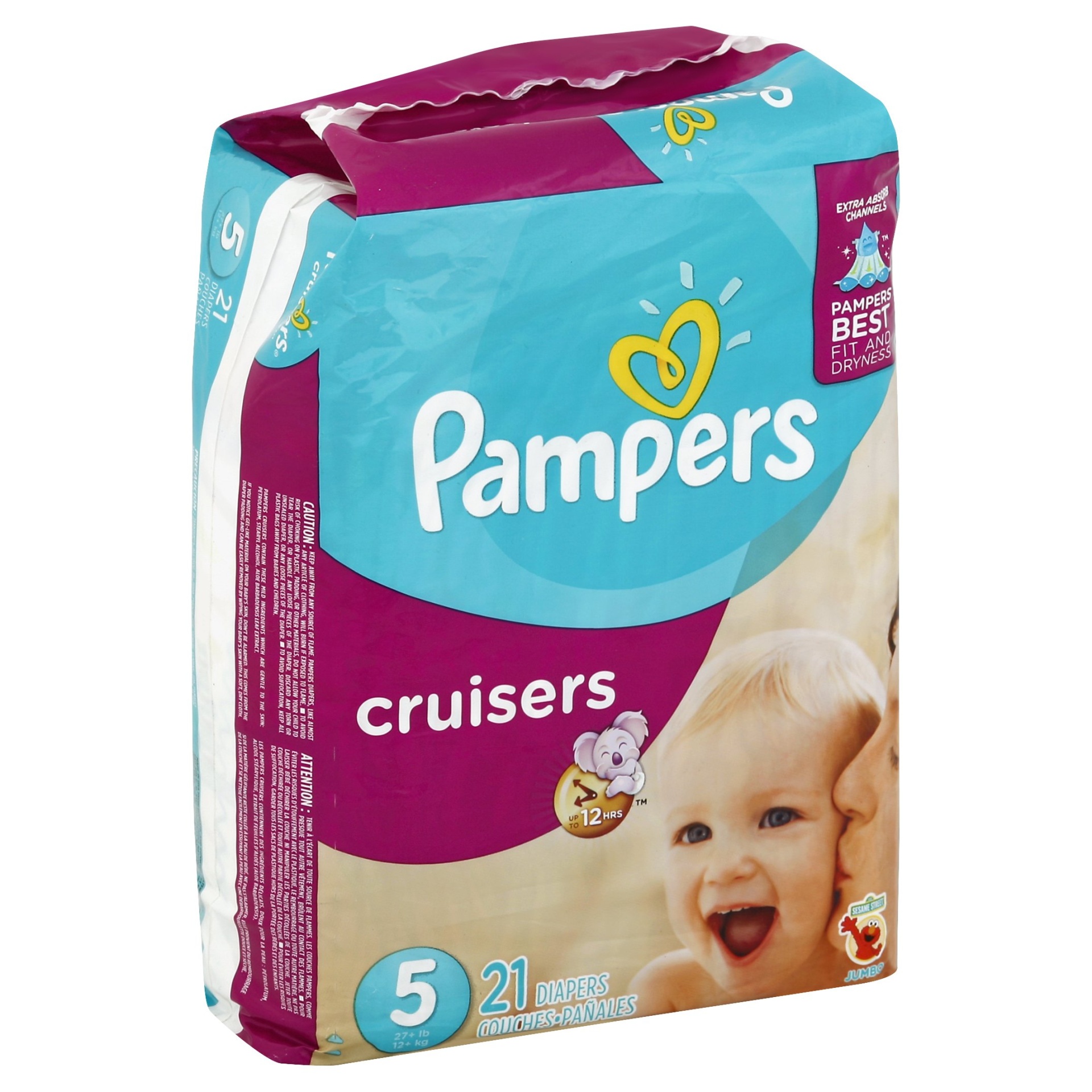 slide 1 of 1, Pampers Cruisers Jumbo Pack Diapers Size 5, 21 ct