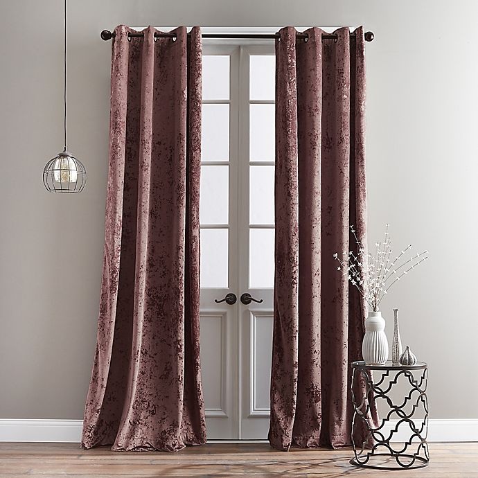 slide 1 of 4, Bedeck Cairo Grommet Window Curtain Panel - Mulberry, 63 in