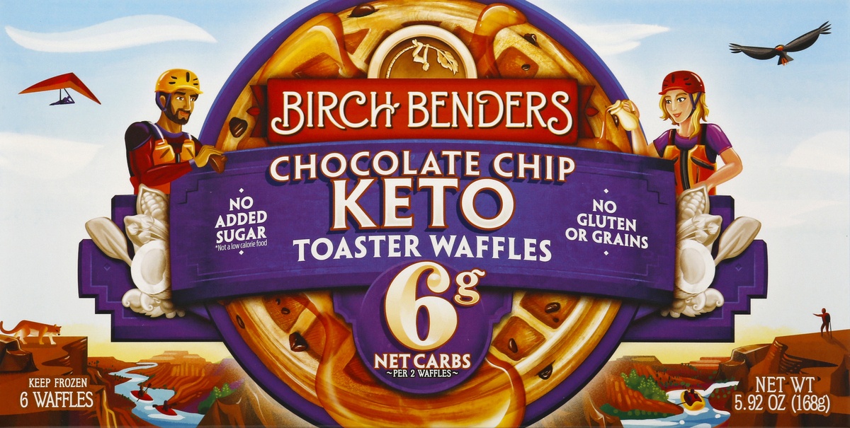 slide 9 of 10, Birch Benders Chocolate Chip Keto Toaster Waffles, 5.92 oz