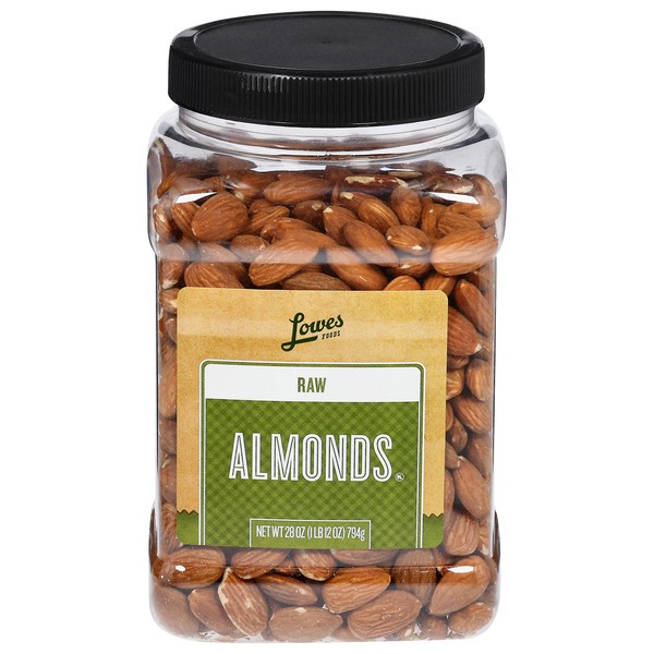 slide 1 of 1, Lowes Foods Raw Almonds, 28 oz