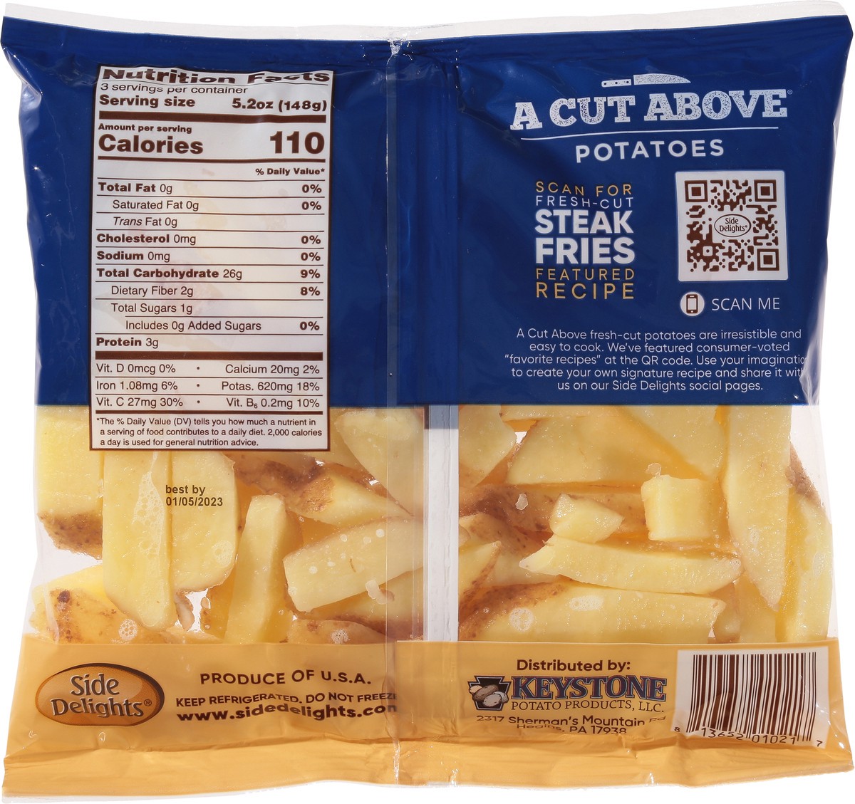 slide 4 of 13, A Cut Above Fresh-Cut Steak Fries Potatoes, 1 lb