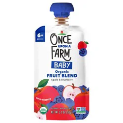 Once Upon a Farm Apple and Blueberry Organic Baby Food Pouch, 3.2 oz