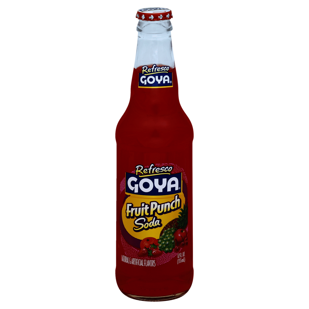 slide 1 of 1, Refresco Goya Fruit Punch Soda Glass Bottle - 12 fl oz, 12 fl oz