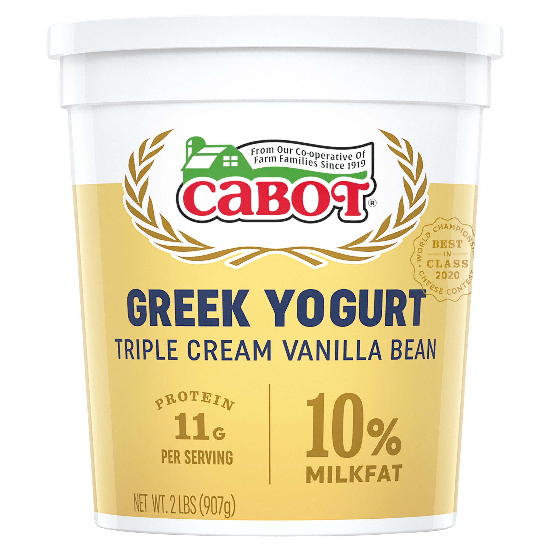 slide 1 of 3, Cabot Creamery Triple Cream Vanilla Bean Greek Yogurt 2 lb, 2 lb
