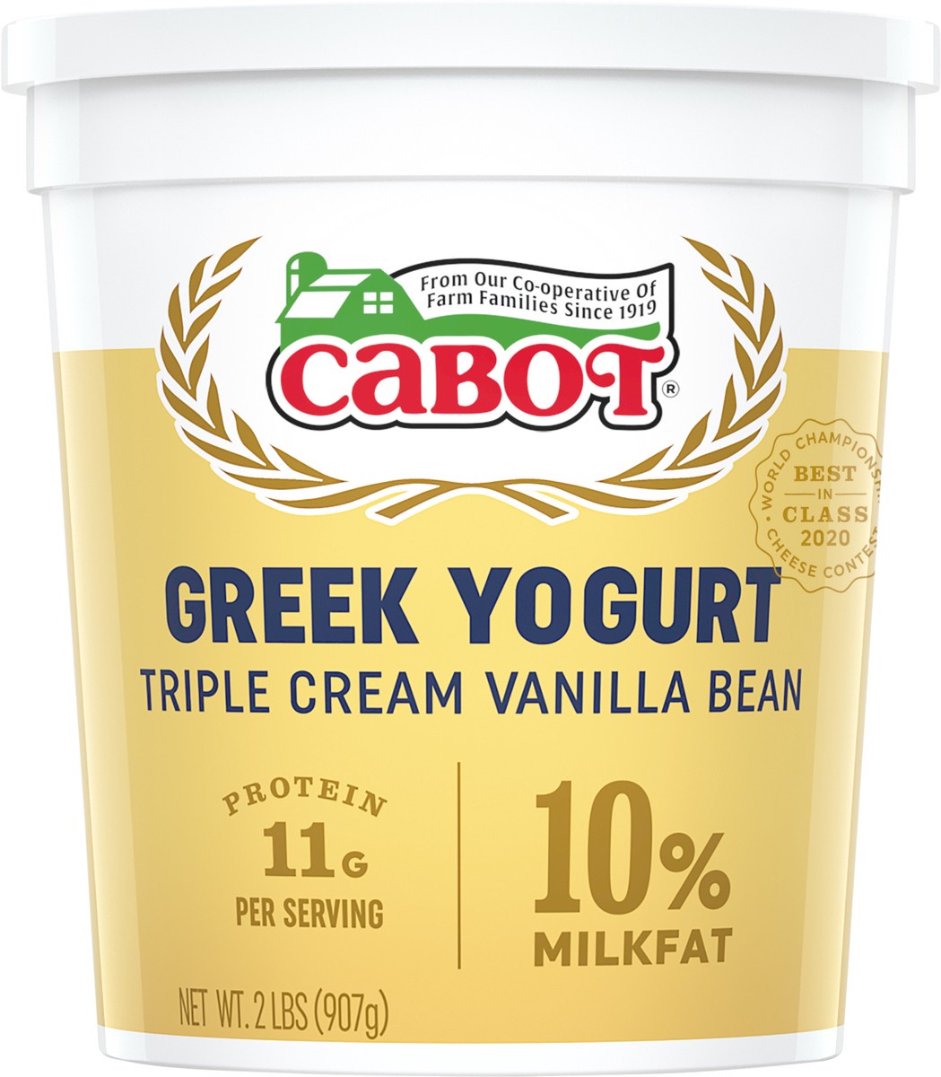 slide 3 of 3, Cabot Creamery Triple Cream Vanilla Bean Greek Yogurt 2 lb, 2 lb