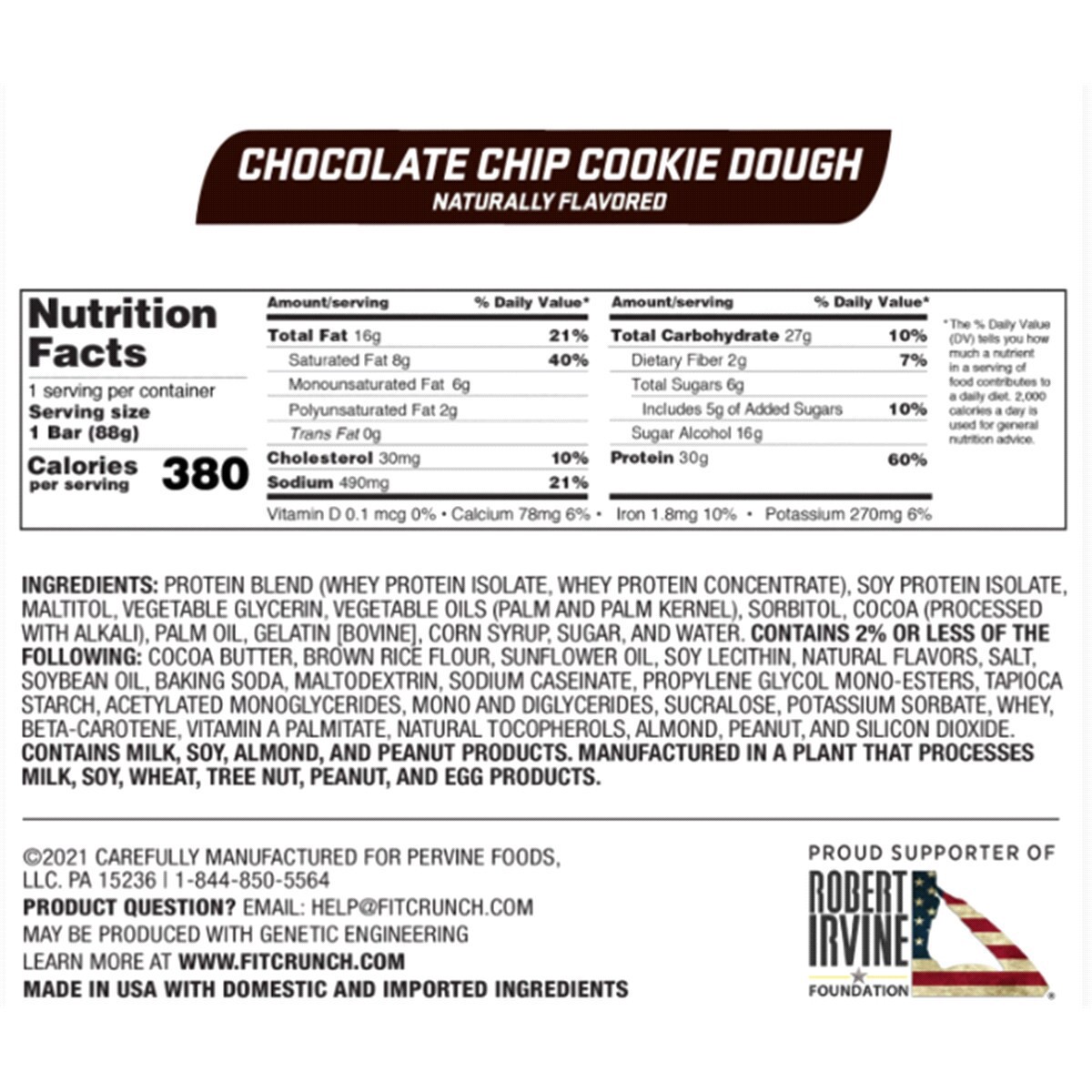 slide 2 of 17, Fit Crunch Chocolate Chip Cookie Dough Bar, 3.1 oz