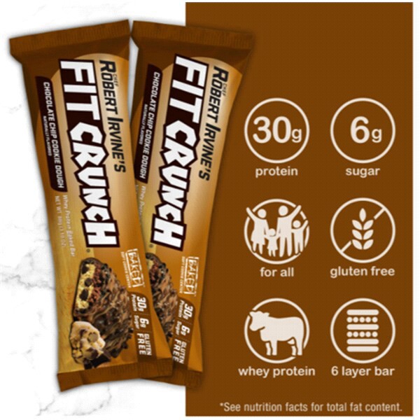 slide 9 of 17, Fit Crunch Chocolate Chip Cookie Dough Bar, 3.1 oz
