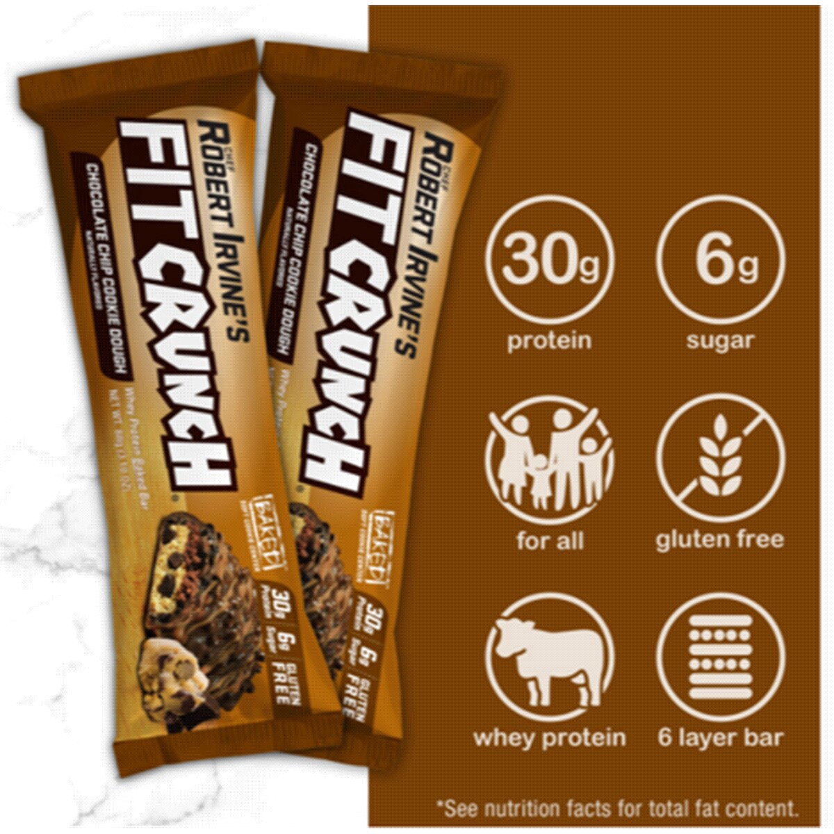 slide 6 of 17, Fit Crunch Chocolate Chip Cookie Dough Bar, 3.1 oz