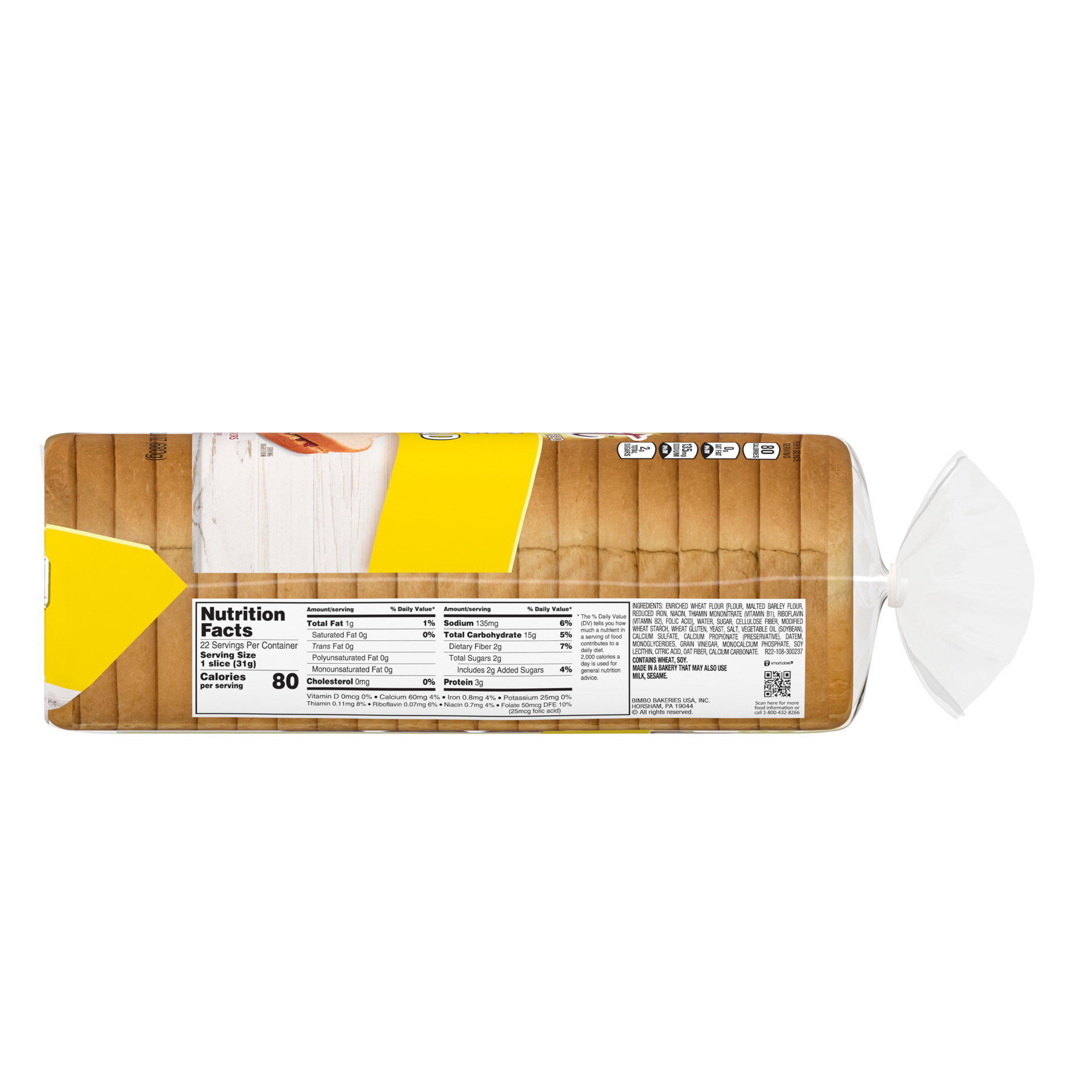 slide 2 of 5, Nature's Harvest Plain Bread, 24 oz, Large White Bread, Bag, 24 oz