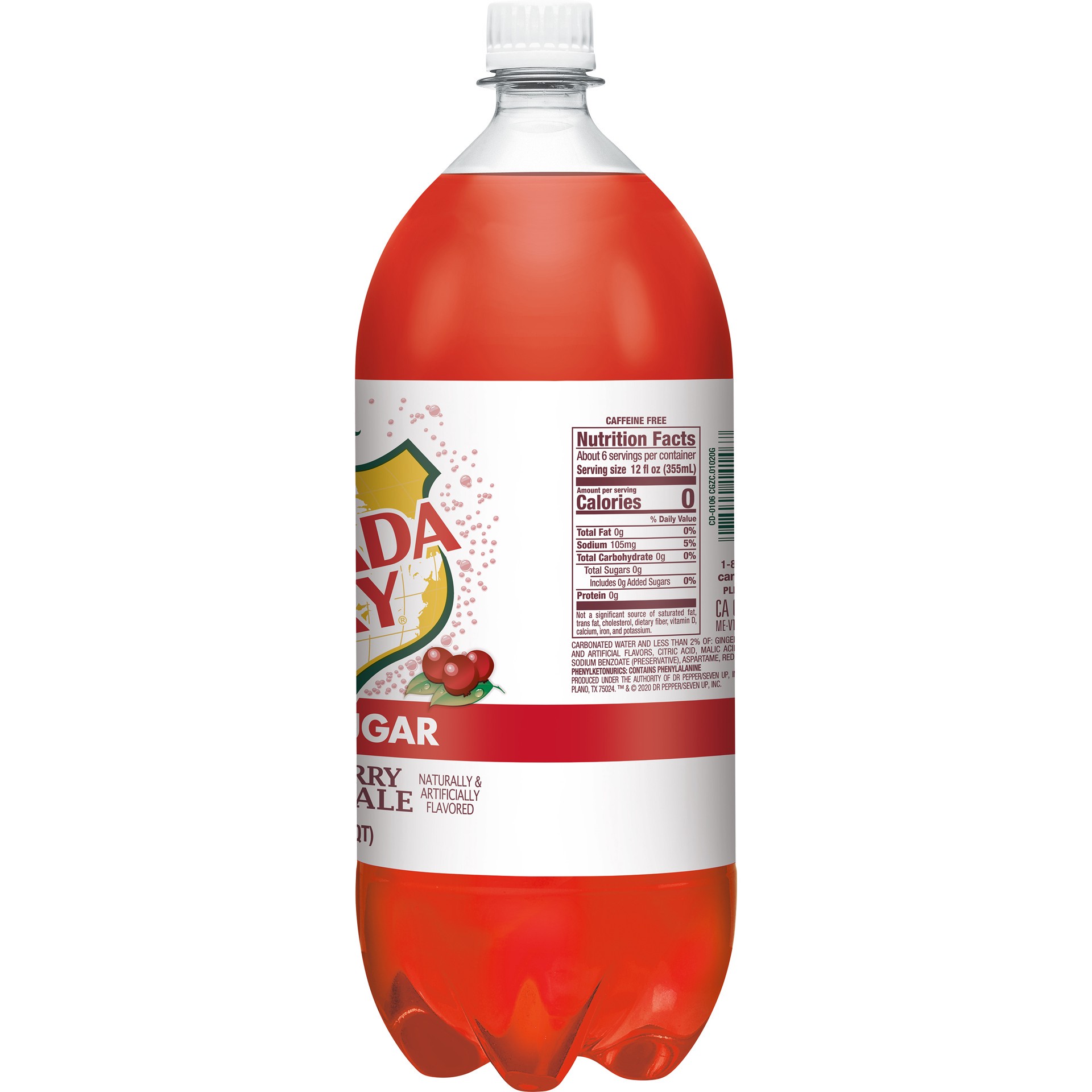 slide 3 of 5, Canada Dry Zero Sugar Cranberry Ginger Ale Bottle, 2 liter