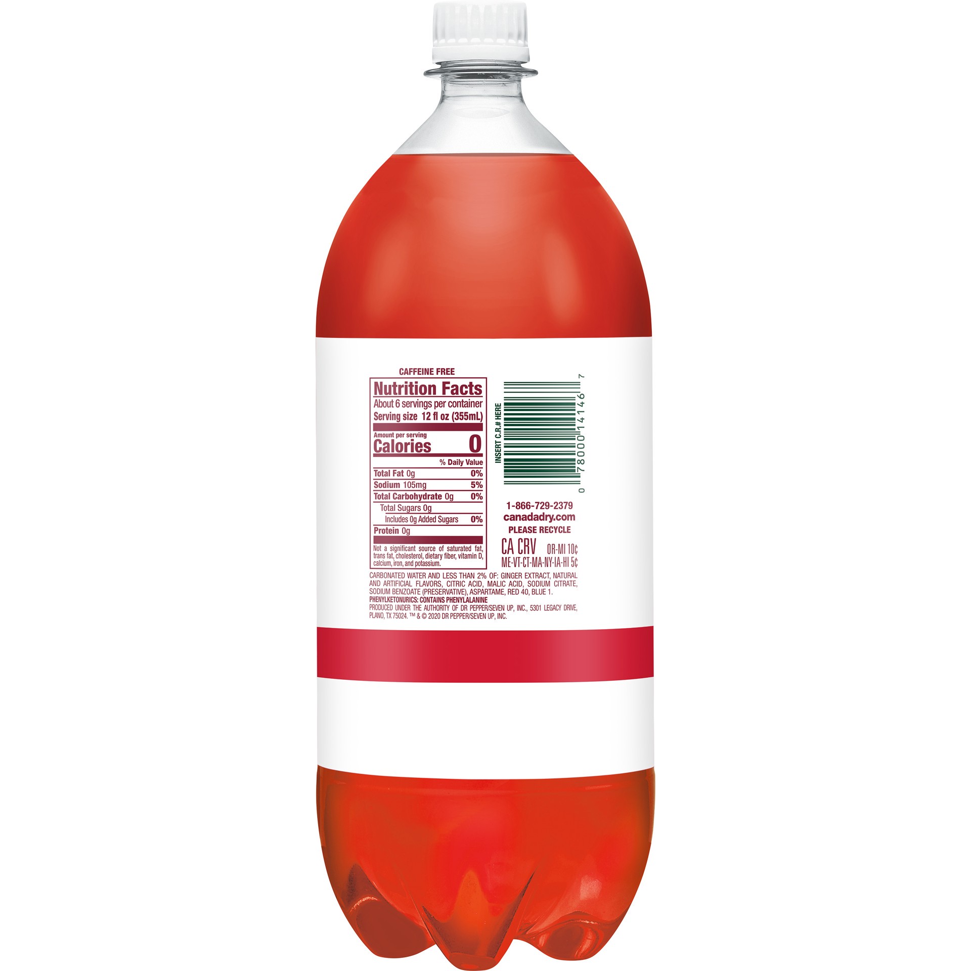 slide 4 of 5, Canada Dry Zero Sugar Cranberry Ginger Ale Bottle, 2 liter