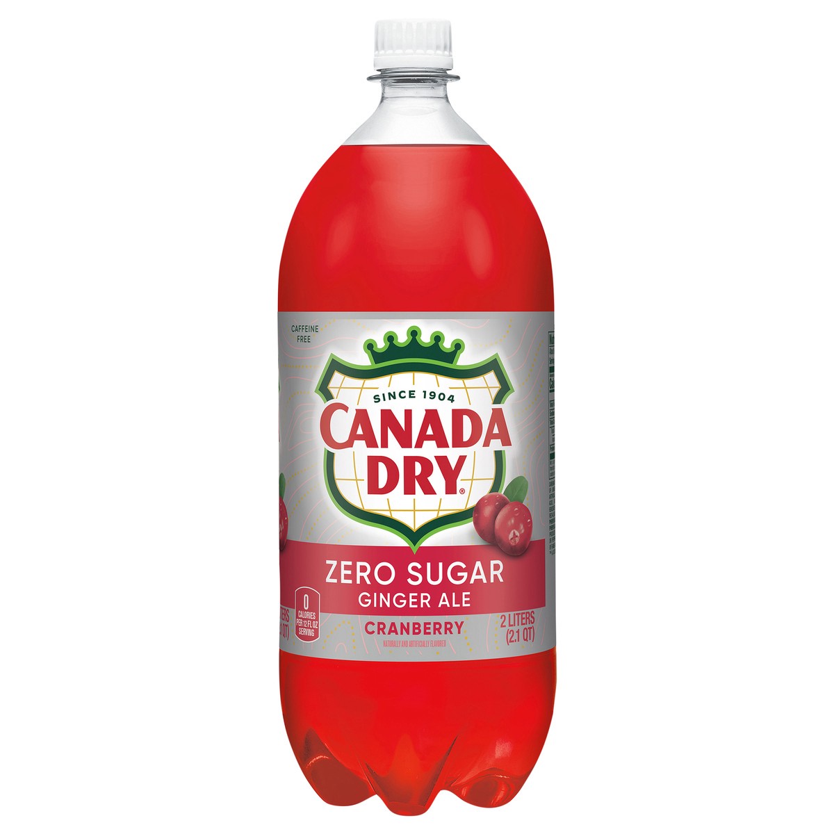 slide 1 of 5, Canada Dry Zero Sugar Cranberry Ginger Ale Soda\, 2 L bottle, 2.1 qt