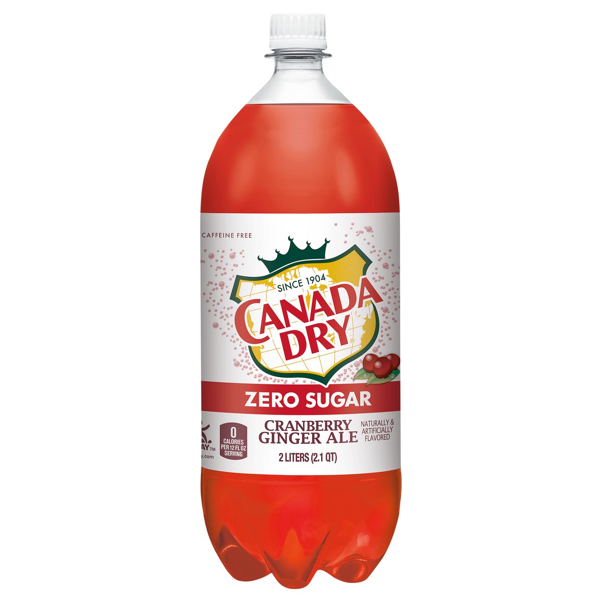 slide 1 of 5, Canada Dry Zero Sugar Cranberry Ginger Ale Bottle, 2 liter