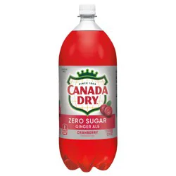 Canada Dry Zero Sugar Cranberry Ginger Ale Soda, 2 L bottle