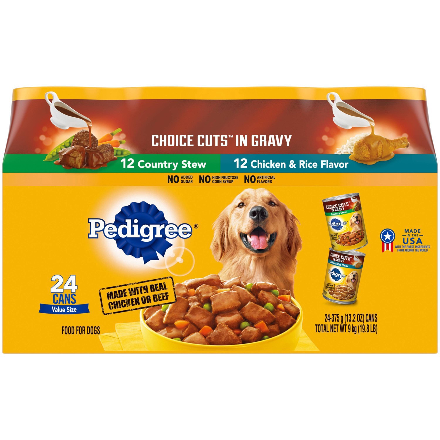 slide 2 of 5, Pedigree Choice Cuts in Gravy Beef, Chicken & Rice Adult Wet Dog Food - 13.2oz/24ct, 13.2 oz, 24 ct