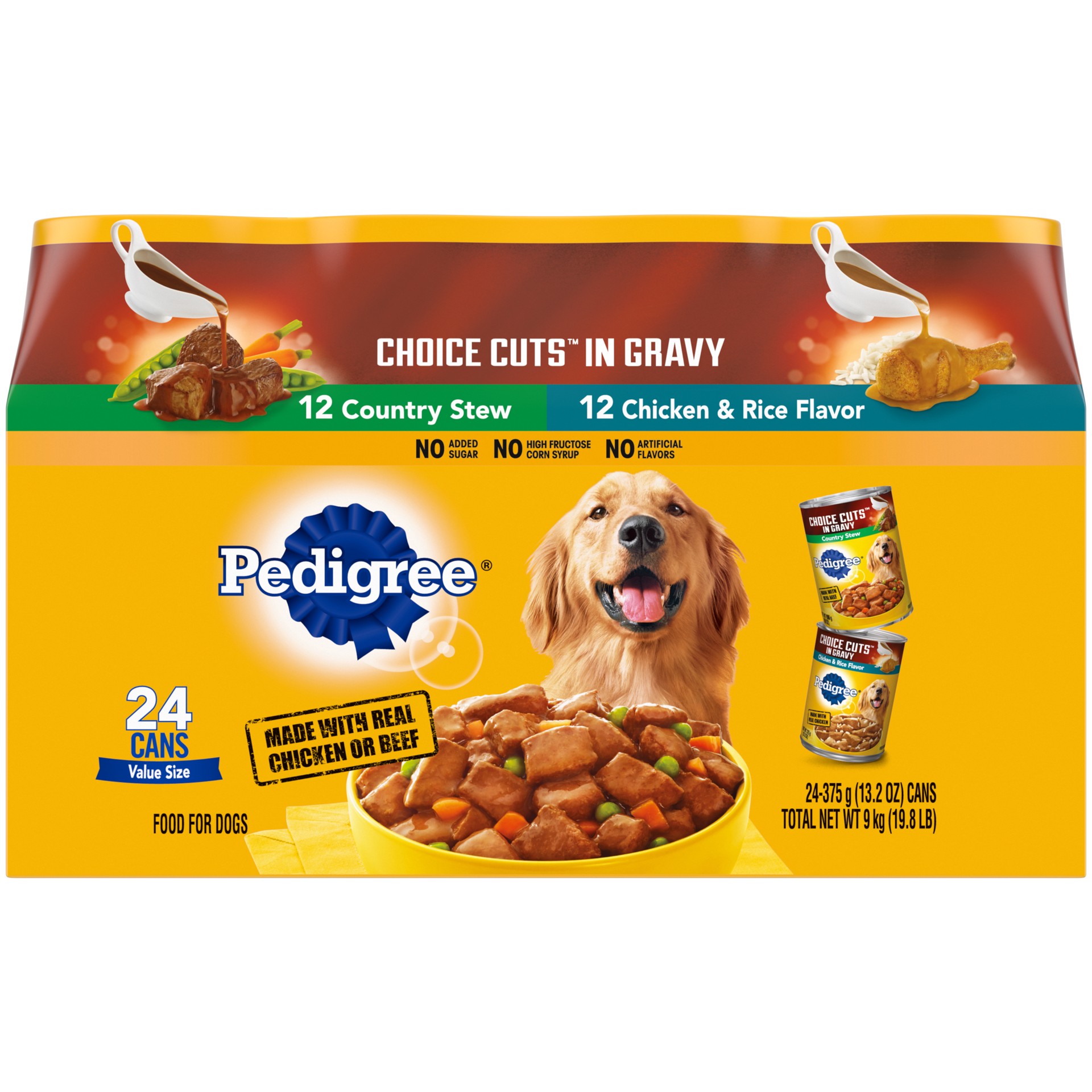 slide 1 of 5, Pedigree Choice Cuts in Gravy Beef, Chicken & Rice Adult Wet Dog Food - 13.2oz/24ct, 13.2 oz, 24 ct