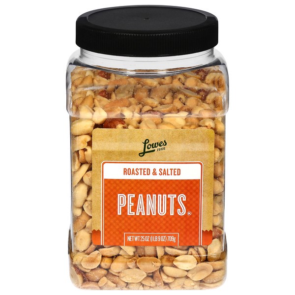 slide 1 of 1, Lowes Foods Roasted & Salted Peanuts, 25 oz