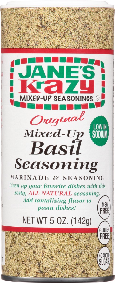 slide 1 of 12, Jane's Krazy Mixed-Up Seasonings Mixed-Up Basil Original Marinade & Seasoning 5 oz, 5 oz